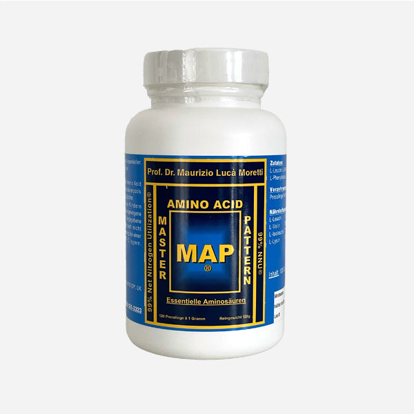 MAP Master Amino Acid Pattern® (120 Tabletten) 99% Net Nitrogen Utilization® (NNU®) - Das Originale - Prof. Dr. Luca Moretti